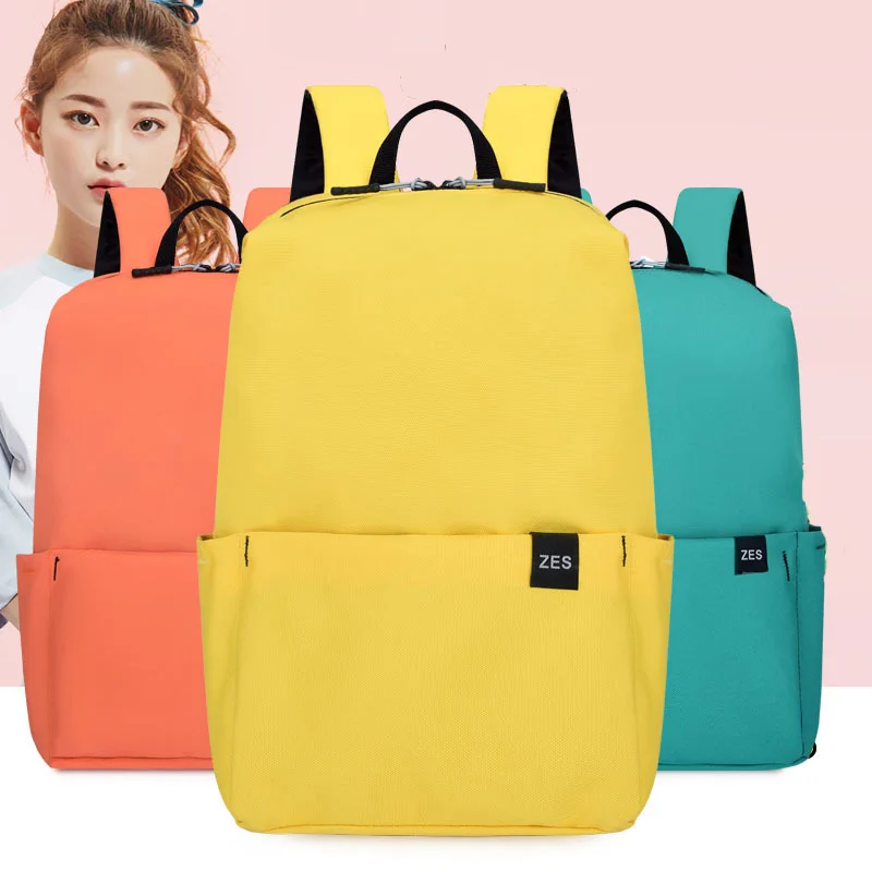 

Fashionable Small Backpack Oxford Fabric Splashproof Bag for Men and Women Light Solid Color Student Schoolbag -3 Sizes