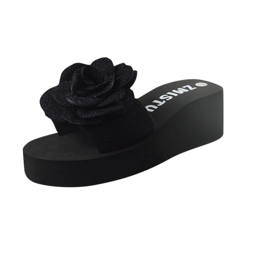 Женские слиперы с цветочным принтом летние пляжные повседневные Слиперы на