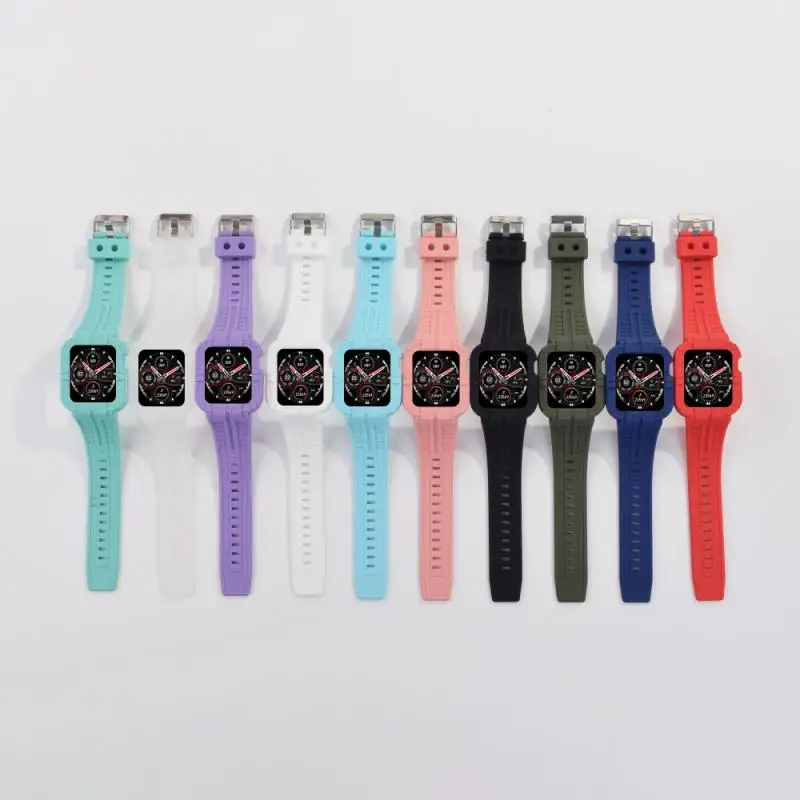 applicable for iwatch6se strap apple watch 345 silicone strap wearable accessories devices smart watch protective case free global shipping