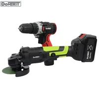 domerit 20v brushless cordless angle grinder12v cordless drill screwdriver lithium ion battery cutting grinder power tool