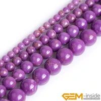 round natural purple phosphosiderite stone semi precious beads selectable 4 16mm diy loose beads for jewelry making 15wholesale