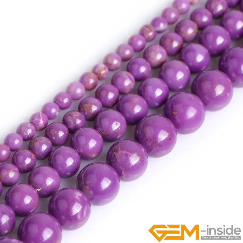 Круглые Бусины Из Натурального фиолетового фосфосидерита полудрагоценные