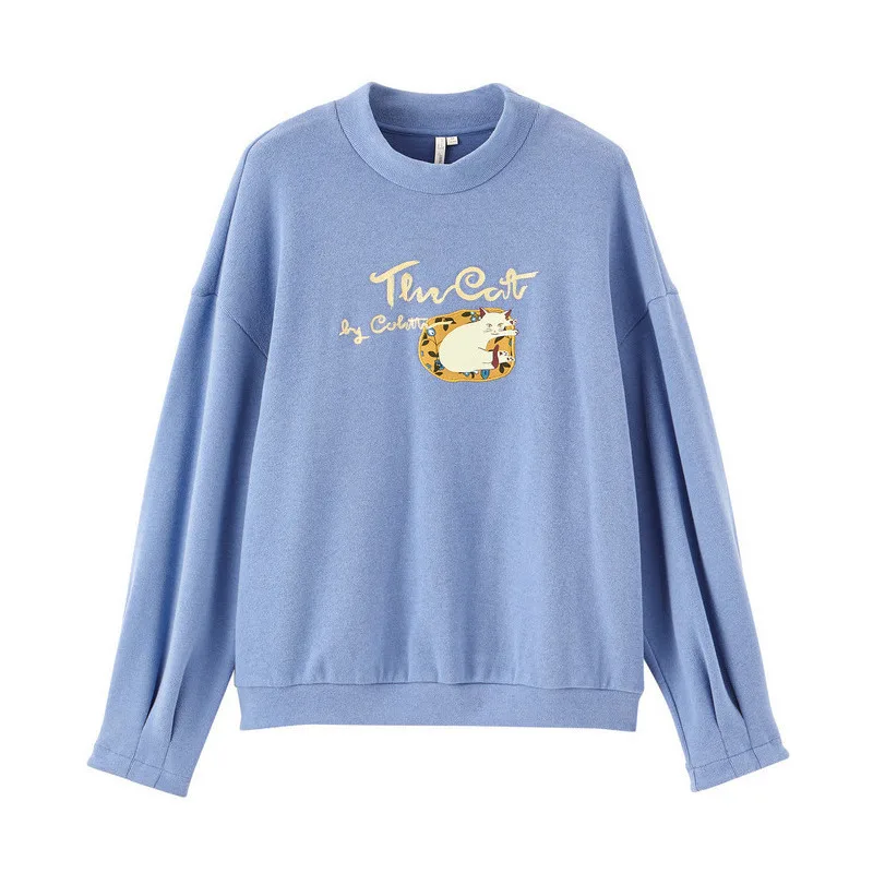 INMAN Autumn New Arrival Cotton Blending O-neck Fashion Cute Print Loose All Matched Women Sweatshirts