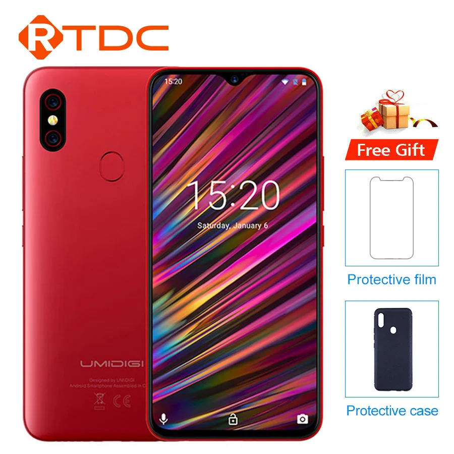 Европейская версия UMIDIGI F1 Android 9 0 6 3 &quotдюймовый дисплей с каплями воды Helio P60 4 Гб + 128