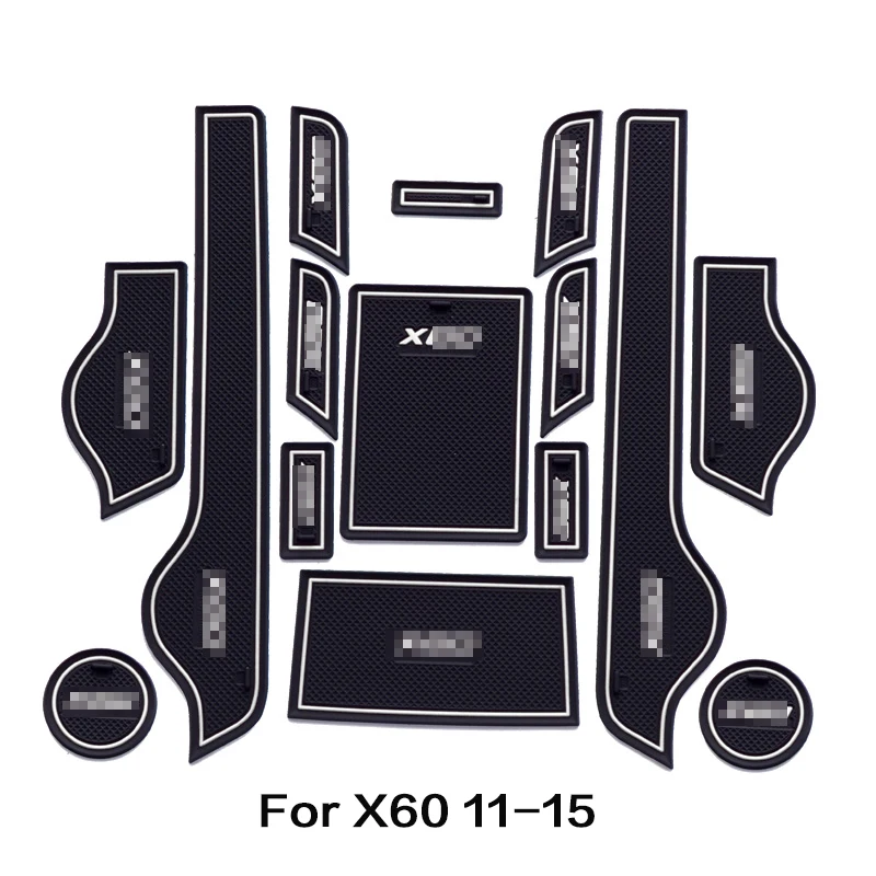 

1set Rubber Car Interior Anti-Slip Cup Pad Door Mat For Lifan X60 2011 2012 2013 2014 2015 Gate Slot Pad Decoration Accessories