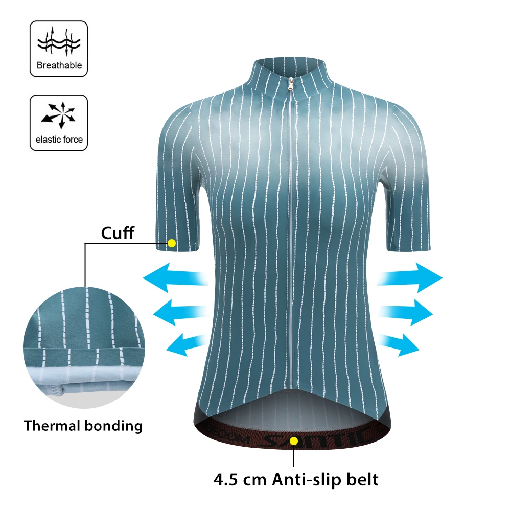 Santic Велоспорт Джерси 2021 Женские Pro Fit дорожные MTB велосипед с коротким рукавом