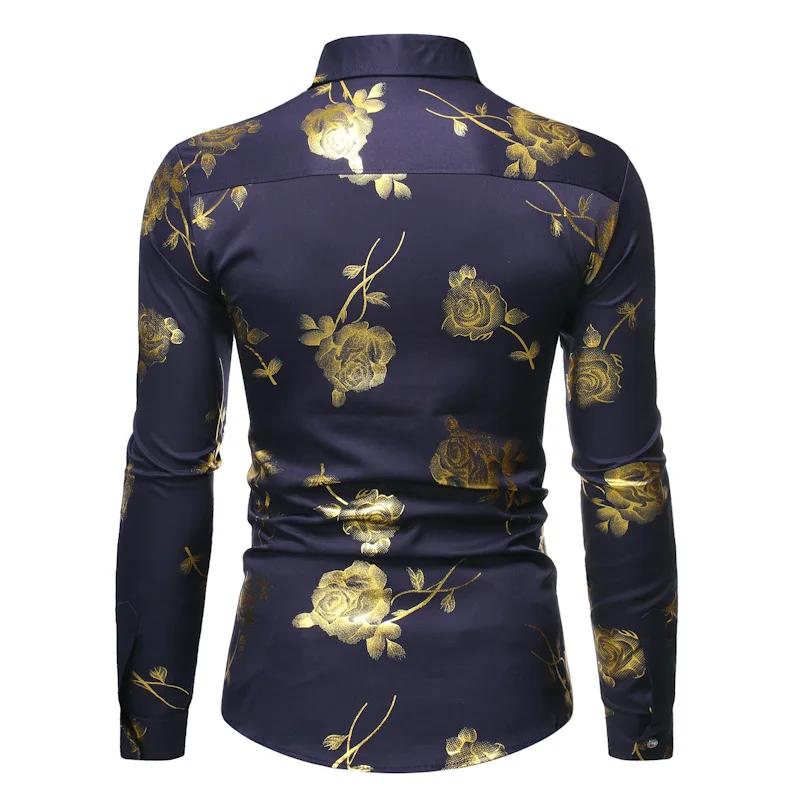 Мужская розовая рубашка с длинным рукавом, Весенняя Модная Повседневная рубашка с цветочным принтом, мужская рубашка на пуговицах, большие размеры, топы для мальчиков