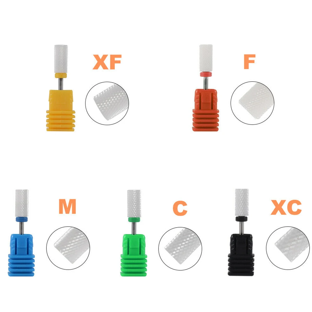 

5pcs Nail Polishing Head Cylindrical Flat Head Nail Electric Grinder Special Accessories Grinding Head Tool Ceramic Drill Kit