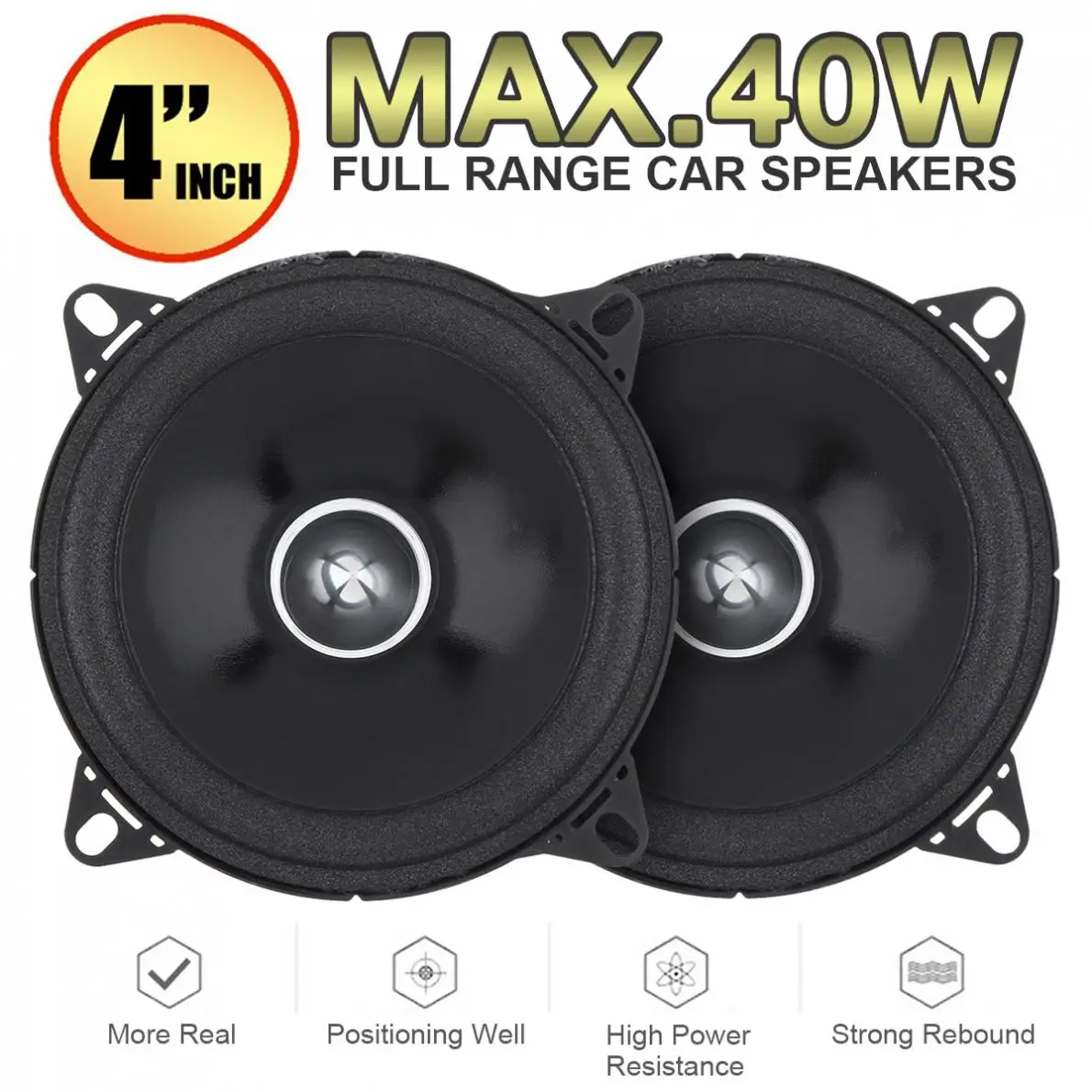 

2pcs 4 Inch 40W Full Range Frequency Car Audio Speaker Heavy Mid-bass Ultra-thin Modified Speaker Non-destructive Installation