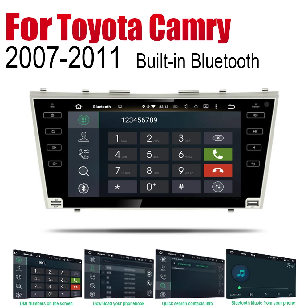 Автомагнитола 2 Din на Android для Toyota Camry 2007 2008 2009 2010 2011 автомобильный мультимедийный