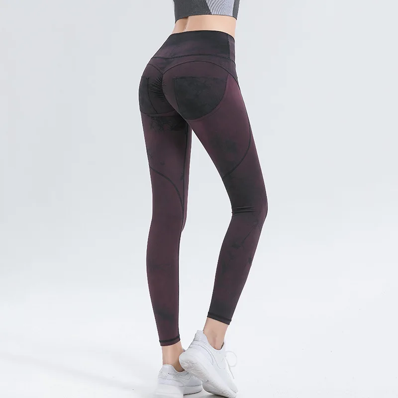 

New Double-sided Brushed Nude Yoga Pants Pocket Sports Tights Fitness Nine Points Outside Wear High Waist Leggings