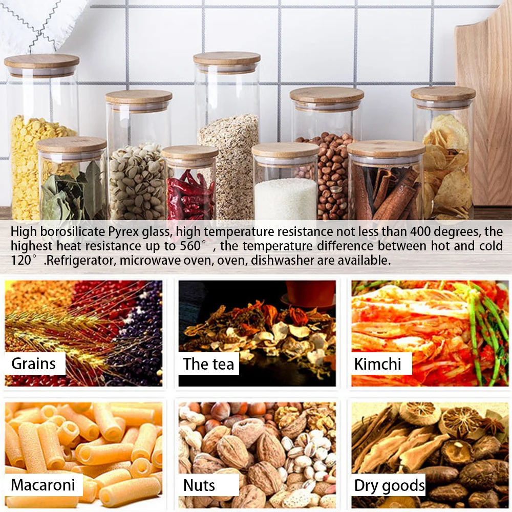 Кухонная банка для хранения стеклянные банки герметичные с крышкой бутылки