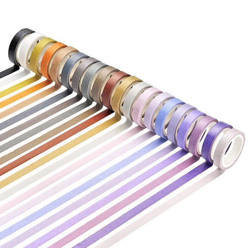 

60 Rolls Rainbow Washi Masking Tape Set for DIY Decor Scrapbooking Sticker Masking Paper Decoration Tape Adhesive