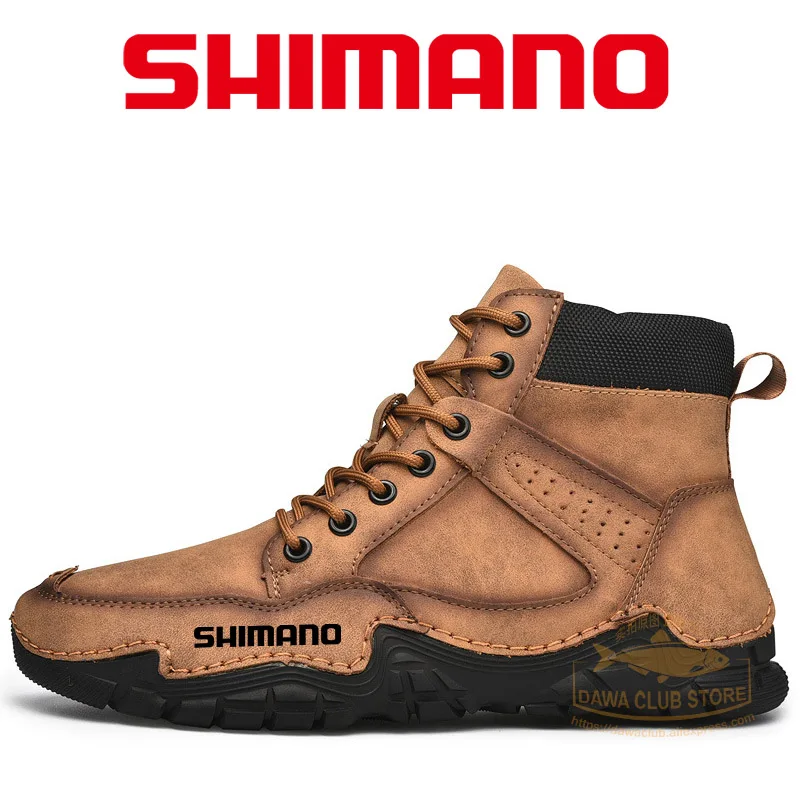 

2022 Autumn SHIMANO large size fishing shoes leather shoes men's outdoor casual shoes soft sole leather shoes winter warm boots