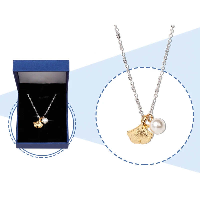 Necklace 1 шт. Аниме Любовь и продюсер Баи Чи гинкго лист браслет ожерелье 925 серебряные ювелирные изделия Cos Декор ювелирные изделия подарок для женщин Девушка - Окраска металла: Necklace