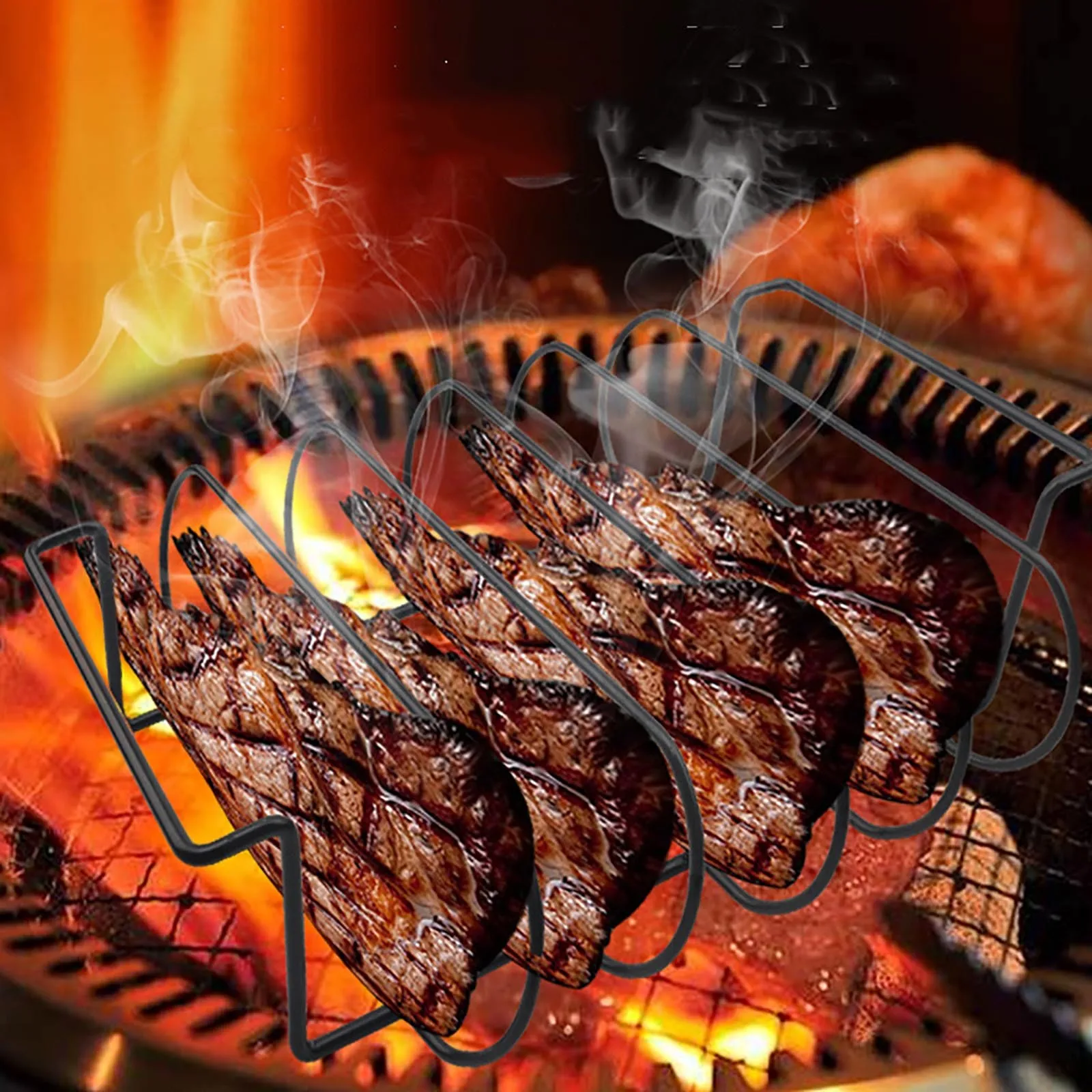 2020 антипригарным ребром полка Стенд BBQ барбекю жаркое стойки гриль из