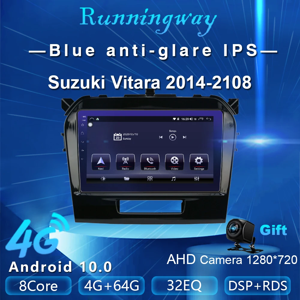 Runningway Android 10 0 5G автомобильный DVD плеер для Suzuki Vitara 4 2014 2018 4G + 64G автомобильное радио