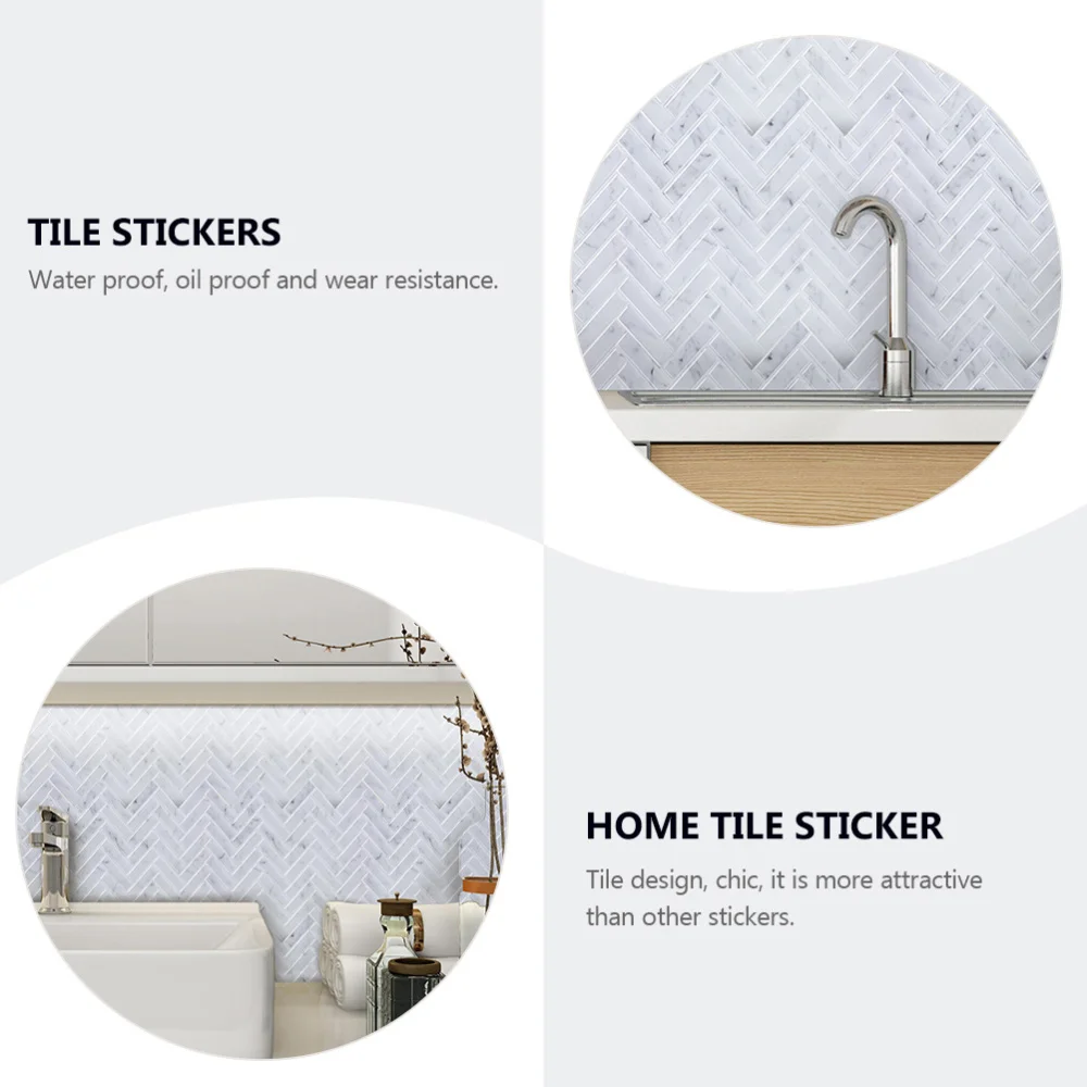 

1 Set Bathroom Waterproof Wall Sticker Home Decor Removable Wall Tile Sticker