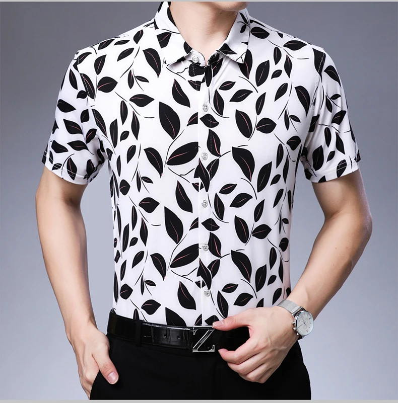 Оптовая продажа мужские рубашки одежда большого размера с цветами для мужчин