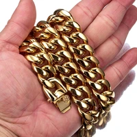 high quality gold tone stainless steel cool miami cuban curb chain mens unisexs necklace or bracelet wristband 7 40 wholesale