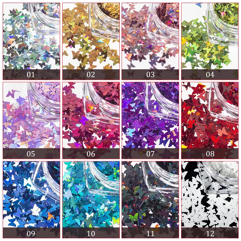 New Holo Laser Colorful Shining Butterfly Glitter For Nails Art Japanese Korean Style Sequins Body Face Party DIY Decor | Красота и