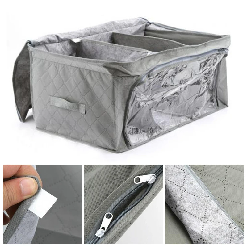 

Gray Household Non-woven Folding Clothing Blanket Storage Box 58 * 36* 30cm