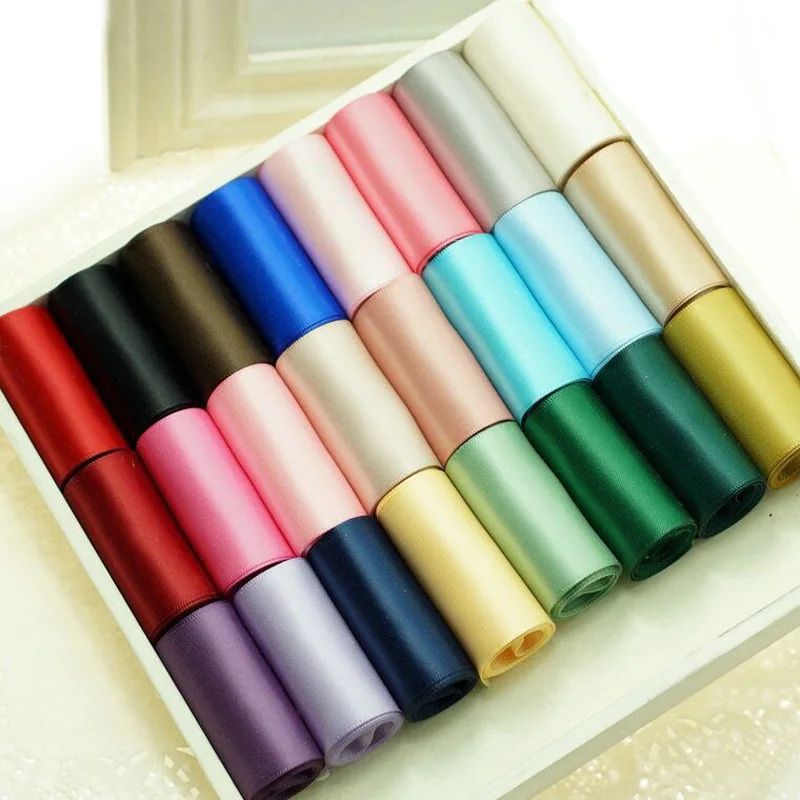 (25 ярдов) 2 &quot5 см 50 мм Двусторонняя сатиновая лента высокого качества 100% полиэстер двойная сторона ленты для