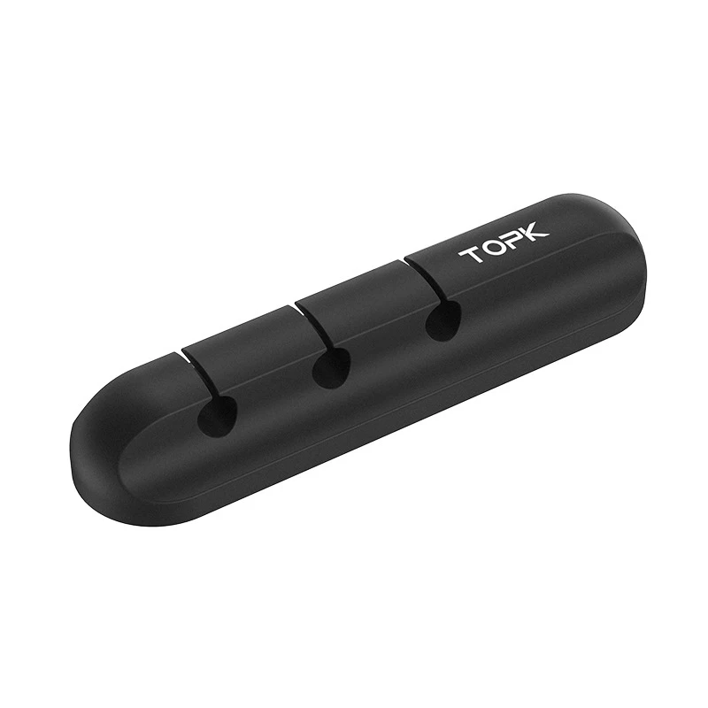 3 Clips TOPK Кабельный органайзер силиконовый usb-кабель намотки гибкий кабель управления кабель с зажимами держатель для мыши наушники - Цвет: 3 Clips