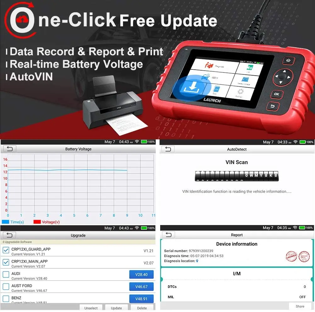 Launch X431 CRP123X OBD2 сканер ENG ABS подушка безопасности SRS на авто диагностический