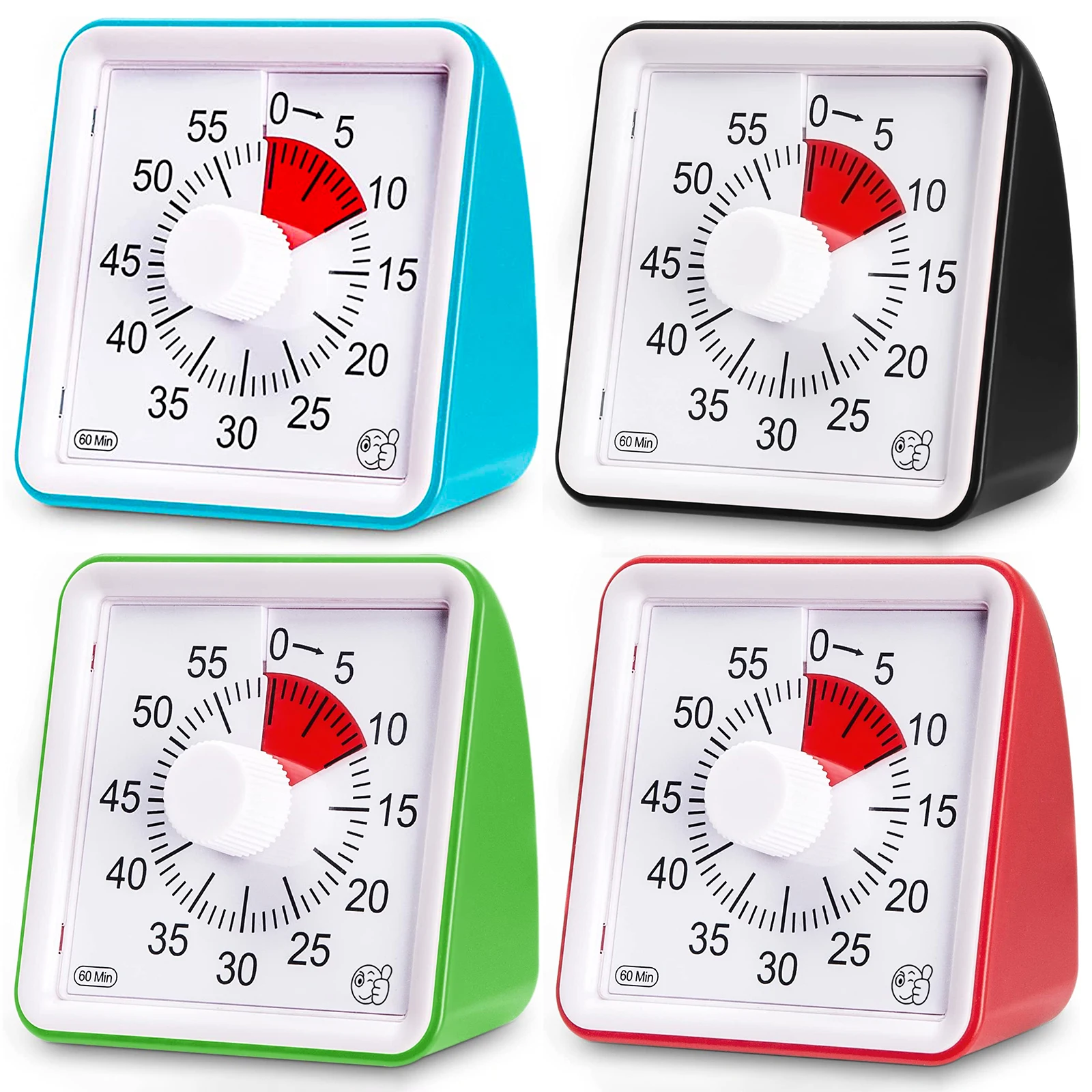 

60-Minute Visual Timer, Classroom Countdown Clock, Silent Timer for Kids and Adults, Time Management Analog Timer Kitchen Gadget