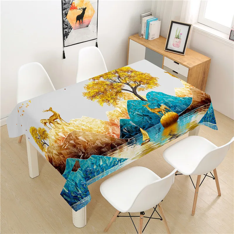 

Creative Design Tablecloth polyester Hotel Picnic Table Rectangular Table Covers Home Dining Tea Table Decoration