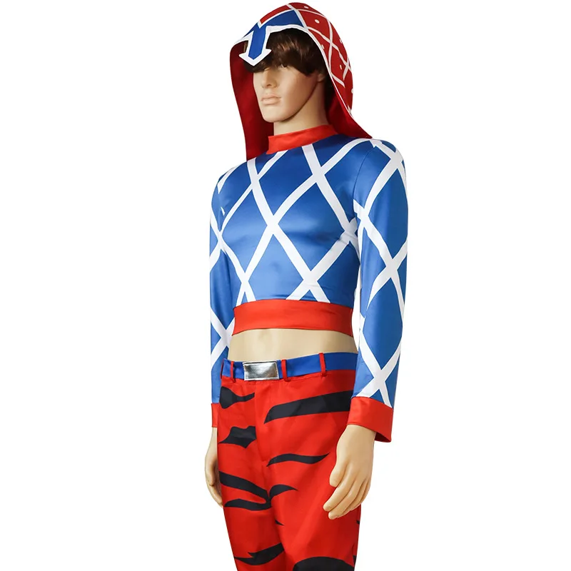 

Anime Bizarre Adventure Guido Mista Cosplay Costume Golden Wind Hat Top Pants Belt All Set Sweater for Halloween Party Christmas