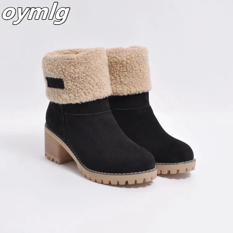 

2021 Woman Boots Winter Fur Warm Snow Boots Ladies Warm Wool Booties Ankle Boot Fashion Comfortable Shoes Casual Women Mid Boots