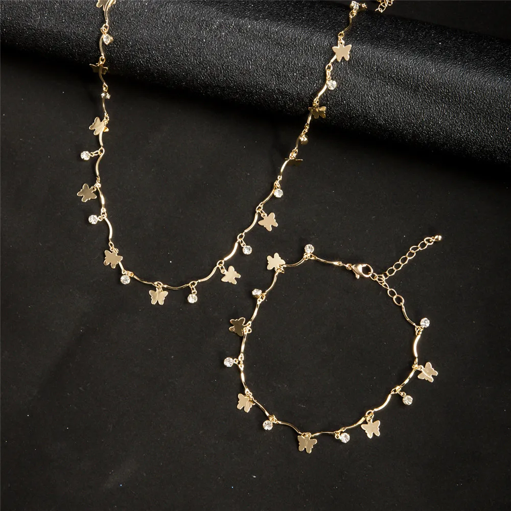Ожерелье цепочка для женщин ожерелье с хрустальной бабочкой новый тренд 2020 чокер