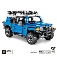technical toyota fj cruiser building block suv assemble model pull back vehicle steam bricks toys collection for boys gifts