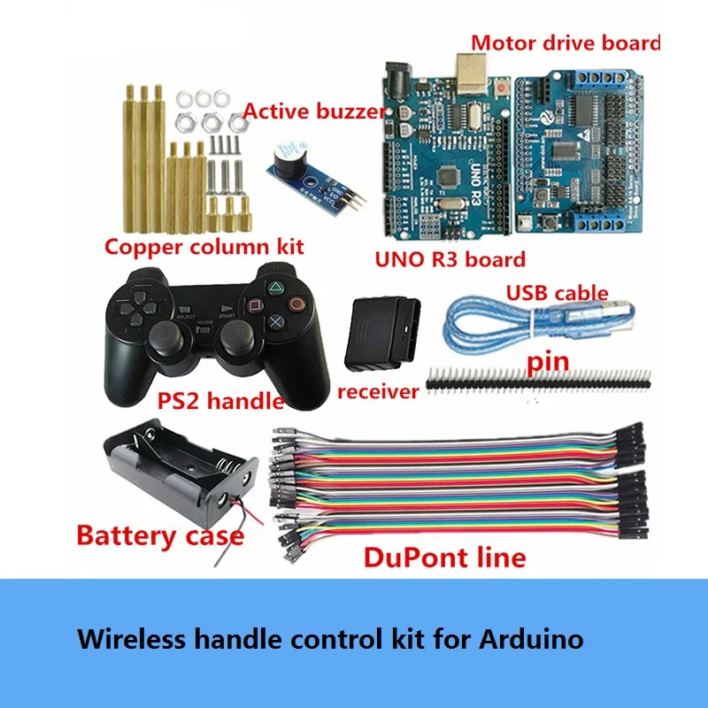 Беспроводной комплект управления ручкой RC с платой UNO + щит привода двигателя