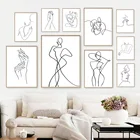 Абстрактная линия Женская Минималистичная настенная Картина на холсте скандинавские эстетические плакаты и принты настенные картины для декора гостиной