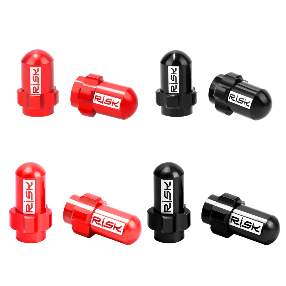 

2pcs RISK Mountain Road Bike Tire Valve Cap Aluminum Alloy Bicycle Inner Tube FV AV Presta Schrader Valve Dust Cover