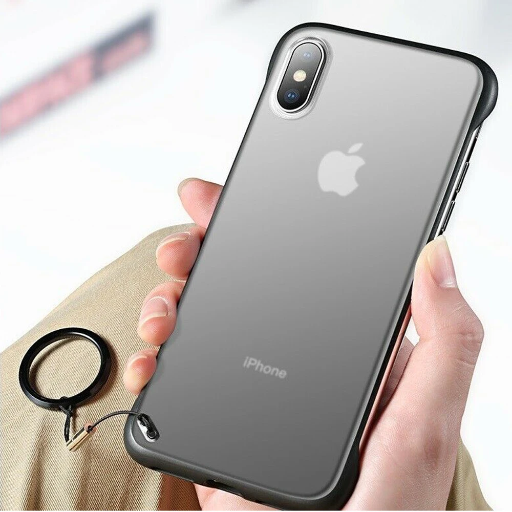 LAPOPNUT Frameless Slim Fit Shockproof Hard Case for IPhone SE 2020 11 Pro Xr X Xs Max 6S 8 7 6 Plus Transparent Matte Cover | Мобильные