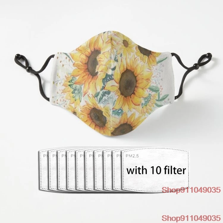 

Loose Watercolor Sunflowers Fashion Men Women Outdoor Sport Mask Mouth Masks Fashion Luxury Cute Stuff Golf Mascarillas