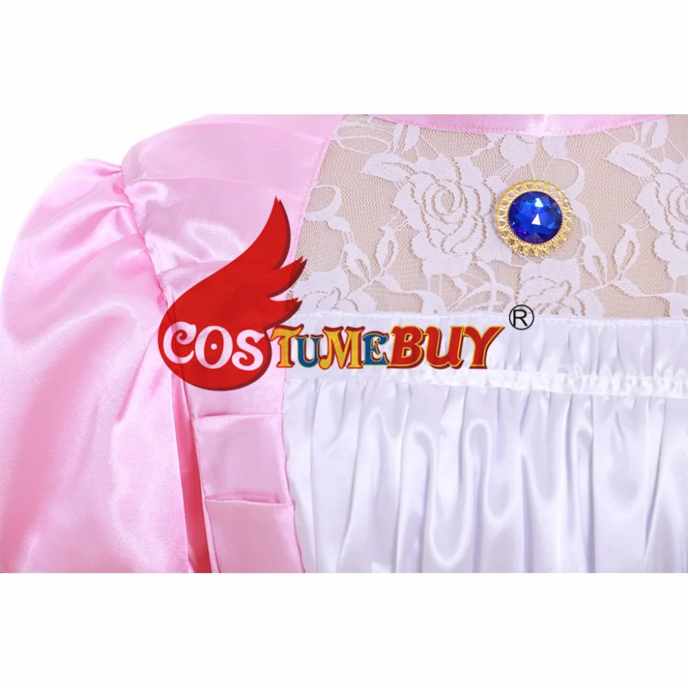 Costumebuy/платье принцессы Марио Персик для костюмированной вечеринки; женские бальные платья; розовое платье с перчатками; костюм на Хэллоуин на заказ