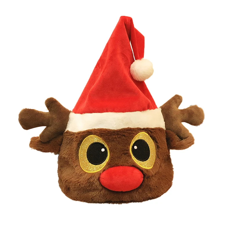 

2021 Christmas Hat Plush Elf Santa Hat Ornament Decoration Christmas cap Turkey hats New Year Xmas Party Props Decoration