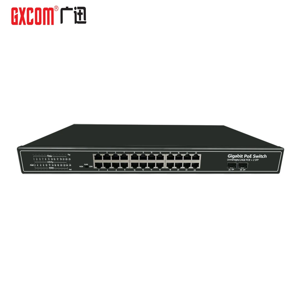 Управляемый коммутатор POE с 2 портами Gigabit SFP 24 В порта 10/100 Мбит/с|Сетевые
