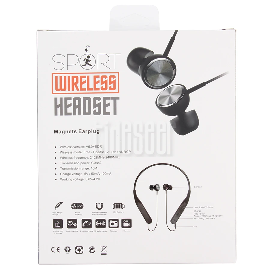 Beste 1000Pcs Magnetische Draadloze Koptelefoon Sport Muziek Headset Telefoon Nekband In-Ear Oordopjes Met Microfoon Voor Iphone Samsung Lg