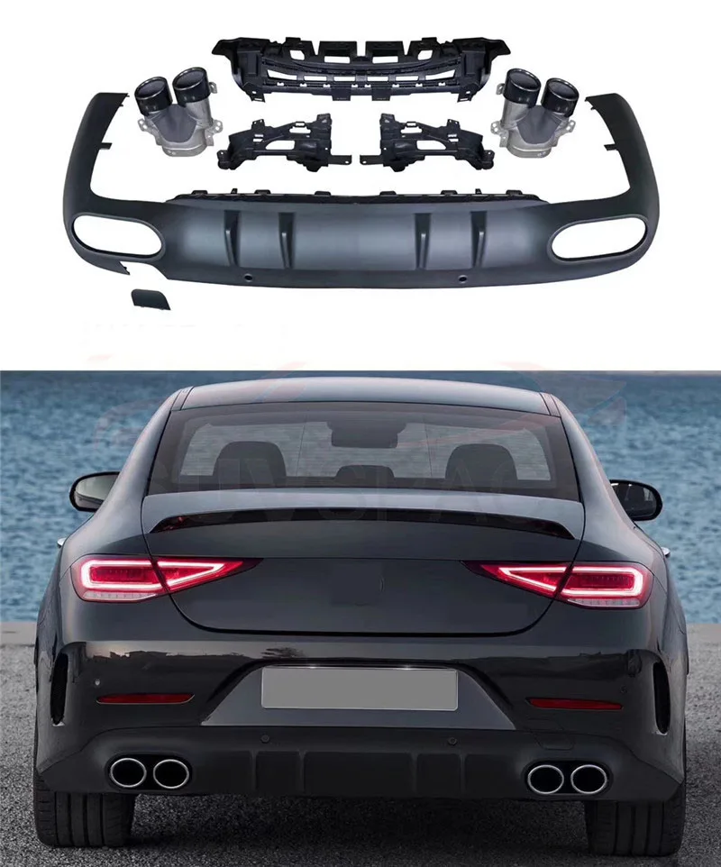 Полипропиленовый Черный Автомобильный задний бампер диффузор спойлер для губ