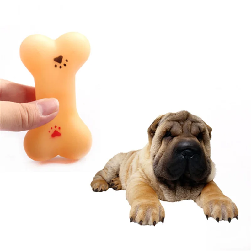 

Pet Dog Toys Vinyl Resistant To Bite Bone Puppy Cat Molars Rubber Bone Play For Teeth Training Pet Dog Accessories Supplies