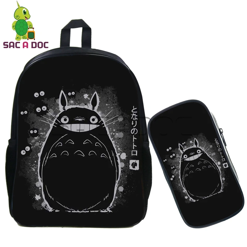 Рюкзак для мальчиков и девочек Studio Ghibli флуоресцентный школьный рюкзак с аниме