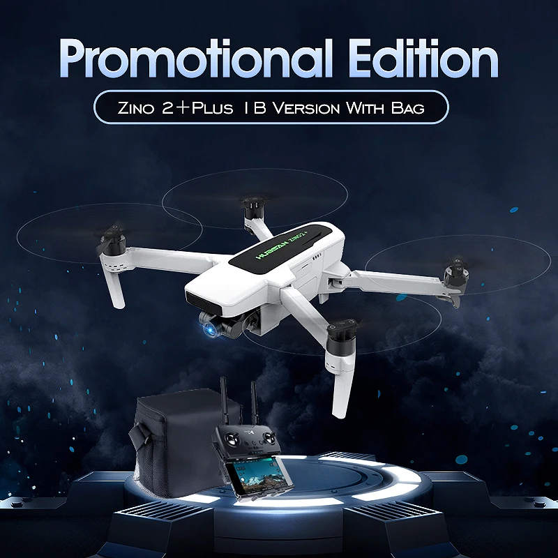 Квадрокоптер Hubsan Zino 2 + Plus GPS 9 км FPV камера 4K 60fps 3 осевой шарнир время полета 35