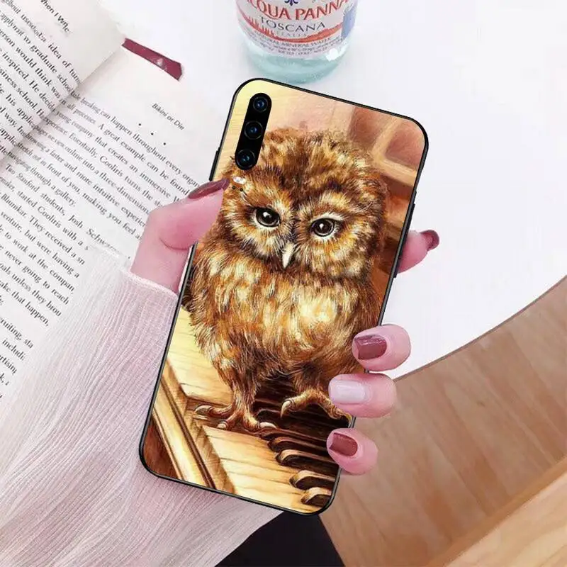 NBDRUICAI милый чехол с изображением совы черный мягкий для телефона Huawei Honor 20 10 9 8 8x 8c