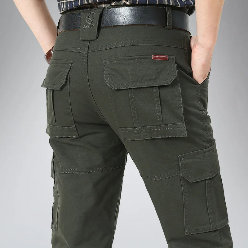 

ICPANS Babby Denim Cargo Pants Men Multi-pocket Tactical Army Military Pants Casual Black Khaki Trousers 2020